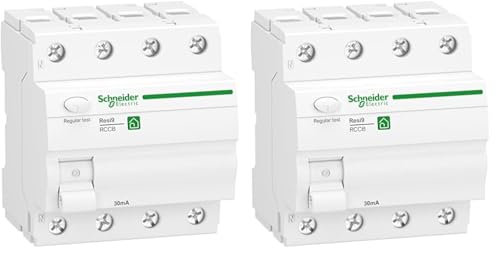 Schneider Electric Fehlerstromschutzschalter RESI9 4P 40A 30MA TYP A, R9R22440 (Packung mit 2)