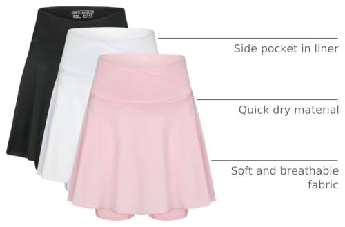 Image of Girls' 2-in-1 Flowy Butterfly Shorts with Pockets - Athletic Dance & Running Shorts for Ages 5-13