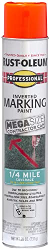 Image of Rust-Oleum 350994 Professional Mega Size Inverted Marking Quarter Mile Distance Spray Paint, 26 oz, Fluorescent Red-Orange