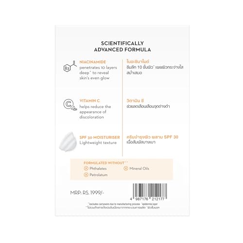 Olay Vitamin C Face Cream with SPF30 l Brightens Skin and Reveals Glow | Smooth Texture with Niacinamide l Paraben and Sulphate Free | Normal, Oily, Dry and Combination Skin l 50g