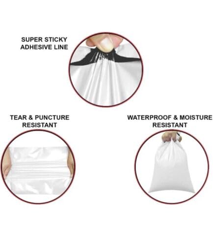 5 x 7 Poly mailer (100-PACK) Waterproof Polyethylene Plastic Packaging Shipping Envelopes Self Sealing Envelopes Package Mail Pouch Bags for Apparel Clothing for small business (100, 5 x 7)