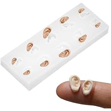 5 Pairs 3D Doll Ear Silicone Molds, Miniature Figure Ear Clay Molds for Ultra-Light Clay and Polymer Clay DIY Crafts