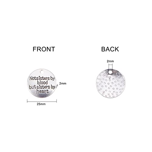 Liqunsweet 10 Pcs Inspirational Words Charms Flat Round Quote Small Message Pendant For Jewelry Making And Crafting - 25X2Mm #TOP2