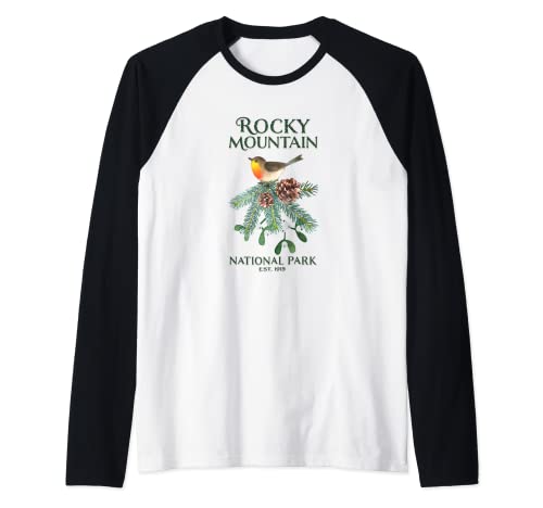 Parque Nacional de las Montañas Rocosas Pájaro Cantor Camiseta Manga Raglan