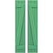 Ekena Millwork ARW102BB311X57LPH Americraft Three 2 Exterior Real Wood Joined Board-n-Batten Shutters w/Z-Bar (Per Pair), 10 1/2"W x 57"H, Lily Pads