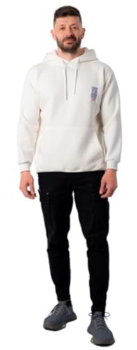 Sweat à capuche logo peint à la main en coton épais décontracté pour homme