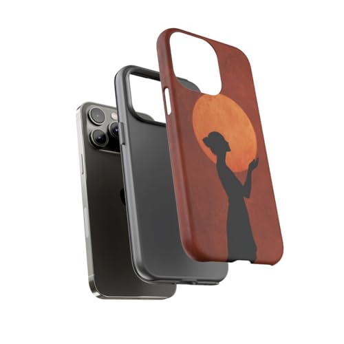 Coque iPhone 14 Pro Max silhouette de femme marron pour le quotidien
