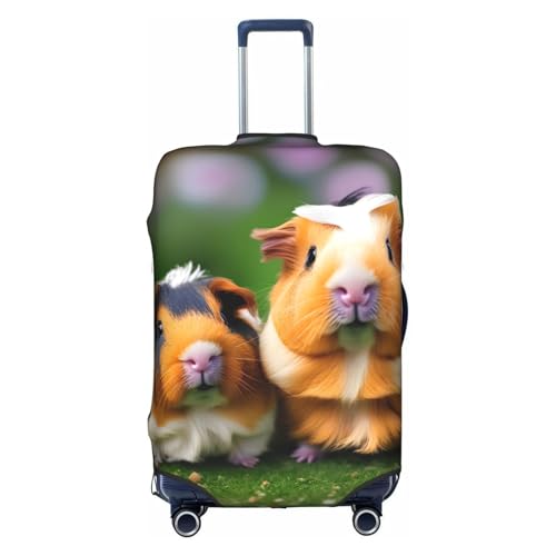 Cute guinea pigs Print Practical Elastic Washable Travel Luggage Cover with Concealed Zipper for Suitcases