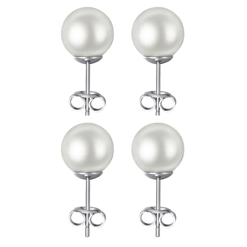 Misura E Colore: ci sono 2 paia di orecchini perle in un set, con diametri di perle di 6 mm/8 mm