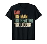 Vintage Dad Man Realtor Legend Gift Father Real Estate Agent T-Shirt