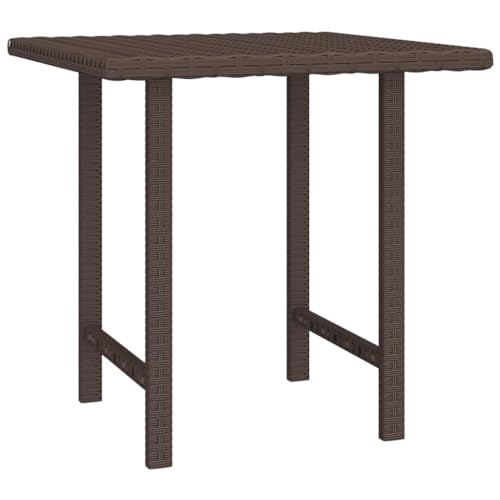 Tables d'appoint en polyrotin marron - Set de table basse gigogne de jardin en acier