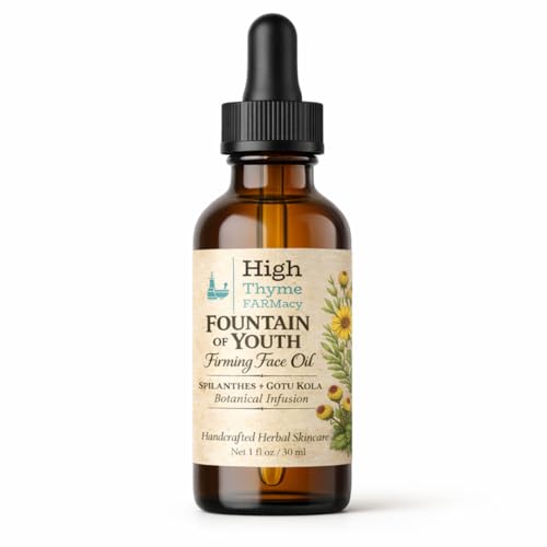 High Thyme FARMacy Paracress Facial Oil (Spilanthes Acmella) Firming Face Oil with Gotu Kola REAL Spilanthes Infused Oil You Can Feel Anti Aging Botanical Skincare 1 oz