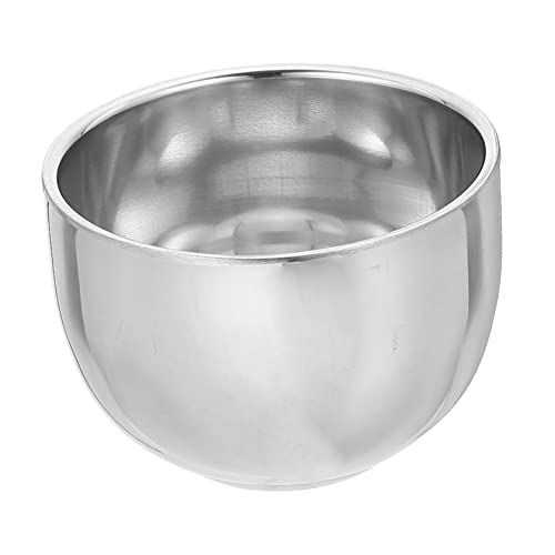 OSOLADY 2pcs Men's Shaving Bowl Professional Shaving Cup Large Foam Space Stainless Steel Accessory