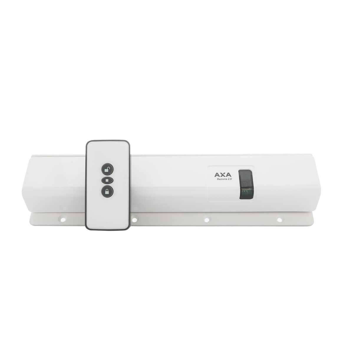 Accionamiento por radio para ventanas basculantes, 400 N, 130 mm, regulable sin niveles, funciona con pilas con mando a distancia (blanco)