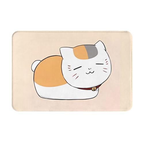 玄関マット ニャンコ先生 夏目友人帳 かわいい 漫画 ドアマット バスマット 柔らかい ふわふわ 洗える 吸水 人気 おしゃれ キッチンマット 耐摩耗 滑り止め 四季通用 40x60cm