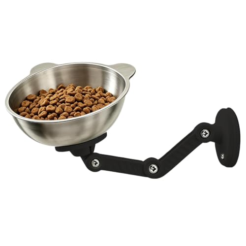 Magnetischer Futternapf für Hunde, aus Edelstahl, verstellbare Erhöhung mit Katzenstation, für Innen- und Außenbereich, für mehrere Haustiere, Aufbewahrungszubehör