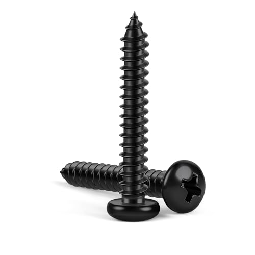 #8 tornillos autorroscantes Phillips de cabeza plana de 2 pulgadas, tornillos de madera de chapa metálica, óxido negro, acero inoxidable 304 18-8, 50 unidades
