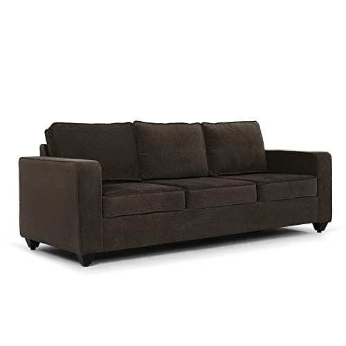 Image of Wakefit Sofa Set | 3 Year Warranty | Sofa 5 Seater, 5 Seater Sofa for Living Room, Wooden Sofa Set, Sofa Set 3+1+1 Seater - Napper(Malphino : Dark Earth)