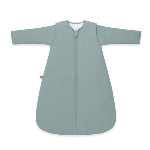 Emma & Noah Sacco Nanna Invernale Per Neonati, 3,5 Tog, In Diversi Colori, In Cotone Biologico, Certificato Oeko-Tex, Maniche Rimovibili, Sacco A Pelo Per Neonati (Essential Mint, 60 Cm)-image