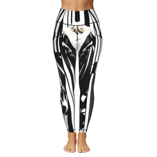 Leggings de yoga con bolsillos y estampado de vaca ERSDWRE 2