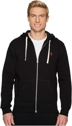 POLO RALPH LAUREN 710888282001: Men's Classic Fleece Full Zip Hoodie, POLO BLACK