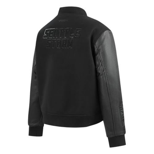 Image of Pro Standard Womens WNBA Classic Triple Black Varsity Jacket