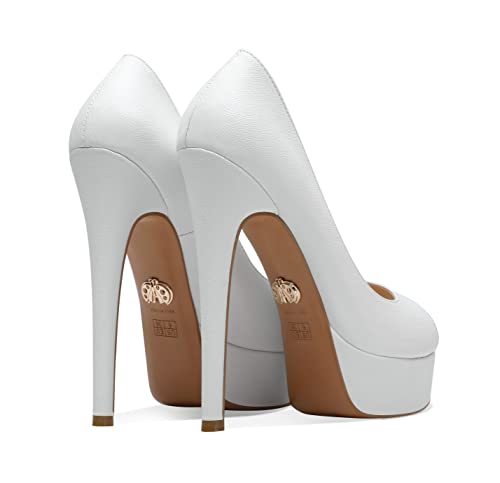 Petit Cadeau Danielle - Women's Classy & Elegant Peep Toe Pumps with 6" Stiletto High Heels & 1.5" Platform. Handmade to Perfection.3