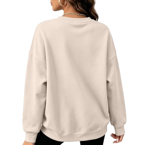Womens Crew Necks Sweatshirts Comfort Pullover Oversized Sweatshirt — view 4