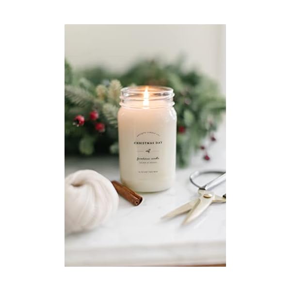   Antique-Candle-Co-Christmas-Day-16-Ounce-Soy-Wax-Candle-80-Hour-Burn-Time-Cotton-Wick-Gift-for-Mom-Mason-Jar-Candle-Christmas-Day
