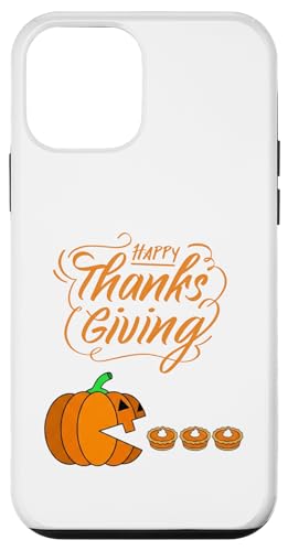 パンプキンを食べるパイ ファンのための面白い感謝祭の秋のデザイン。 スマホケース iPhone 12 mini 用