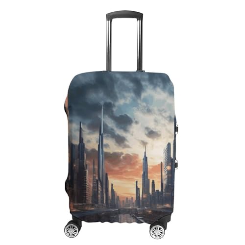 Luggage Cover Elastic Washable Suitcase Cover Dust-Proof City Scape Travel Luggage Cover Fashion Suitcase Protector Thickened Baggage Cover Fit 18-32 Inch Luggage S