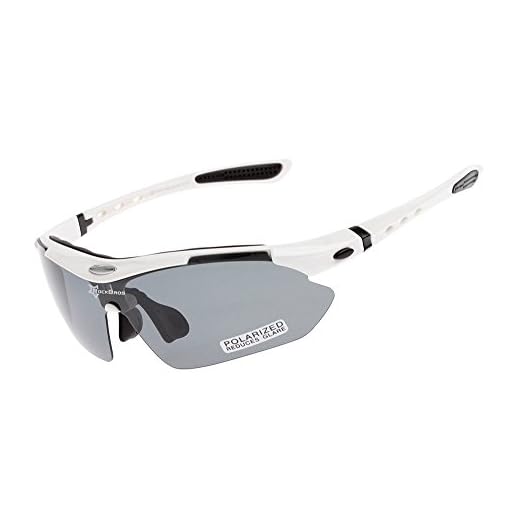 RockBros Óculos de sol polarizados para ciclismo, óculos esportivos branco