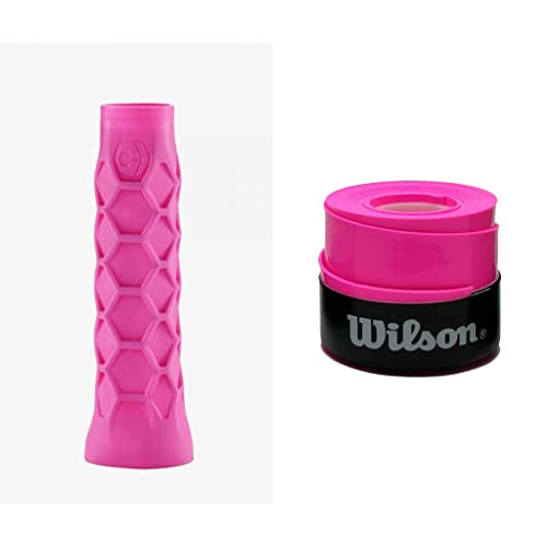 ZRZ | Pack Grip Padel Hesacore Hexacore Tour Grip Color Rosa Talla XS + Over Wilson Confort Colores Lisos