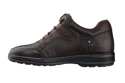 CALTO Men's Invisible Height Increasing Elevator Shoes - Dark Brown Leather Lace-up Lightweight Casual Walkers - 2.8 Inches Taller - K3045- Size 11 D(M) US3