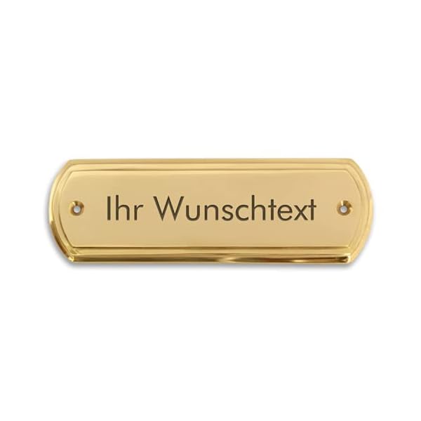 Türschild mit Ihrer Gravur, hochwertiges Messingschild – 134 x 44 mm, rechteckig, rund - Türschild, Namensschild… – Bild 9