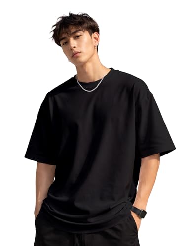 Image of fanideaz Mens Oversized Printed Half Sleeve Branded Cotton T-Shirt for Mens || Back Printed t Shirts for Men || Oversized t Shirts for Men