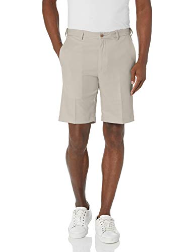 Haggar Men's Cool 18 Pro Straight Fit Stretch Solid Flat Front Short, string, 38