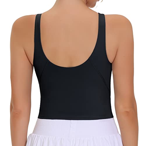 THE GYM PEOPLE Women's Sports Bra Sleeveless Workout Tank Tops Running Yoga Cropped Tops with Removable Padded2