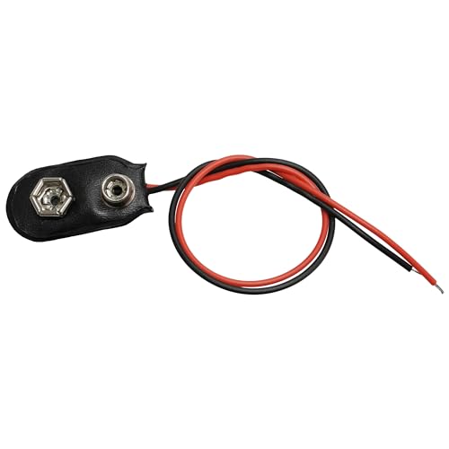 電光パーツ バッテリースナップ 9V電池スナップ 006P用 縦型 15cm ソフトタイプ 1個