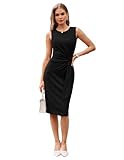 GRACE KARIN Women Dresses Business Elegant Cocktail Bodycon Sleeveless Midi Round Neck Dress Party Work Office Black XXL
