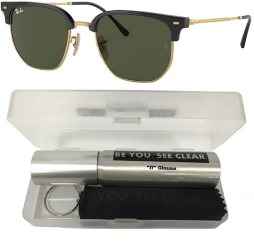 Ray-Ban RB4416 Sunglasses Bundle: RB 4416 NEW CLUBMASTER 601/31 New Clubmaster Black On Arista and Eyewear Cleaning Kit2