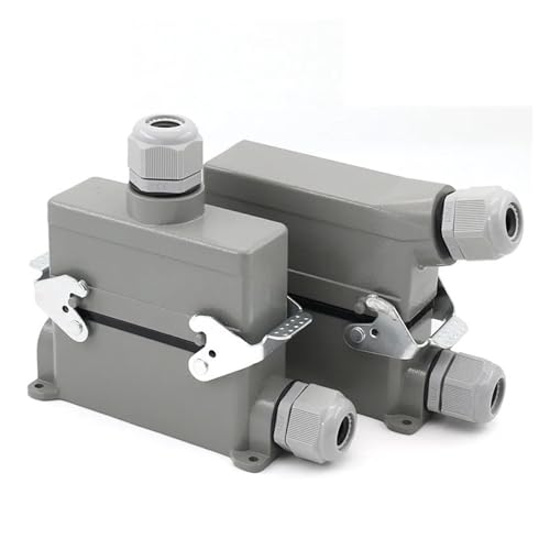 Conector industrial resistente 24 pines gris lateral miniatura 2