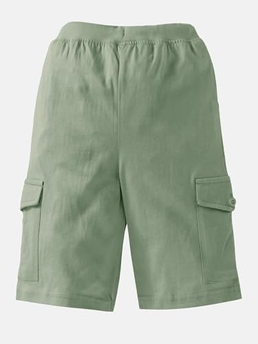 Image of KiddoPanti Boys Knit Solid Cargo Shorts | 100% Cotton | Comfortable Rib Waistband | 2 Front Pockets & 2 Cargo Pockets | Sport Bermuda Half Pant for Boys