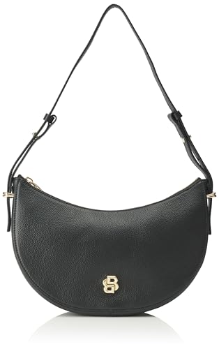 Sac à épaule BOSS Beyond Halfmoon en cuir noir résistant qui garde sa forme
