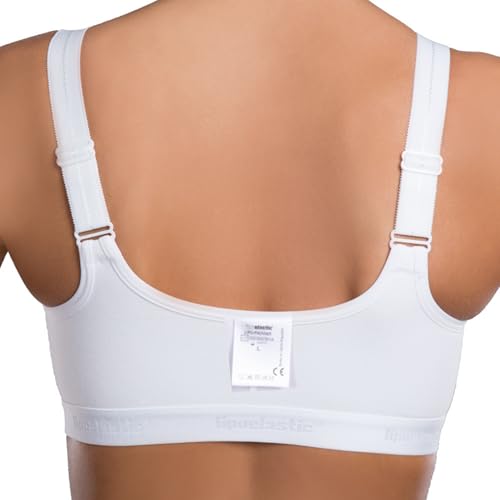 LIPOELASTIC PI Active- Post Surgery Compression Bra, Cotton Blend Surgical Bra with Front Closure & Seamless Cups