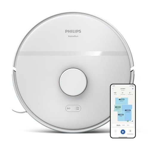 Philips HomeRun serie 2000: Robot aspirapolvere e lavapavimenti 2-in-1, aspirazione 2700 Pa, autonomia 130 min, navigazione laser, potenziamento tappeti, controllato da app, Bianco artico (XU2000/20)