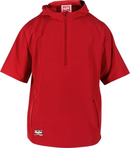 Image of Rawlings | Colorsync Short Sleeve Hooded Cage Jacket | Adult XXX-Large | Scarlet