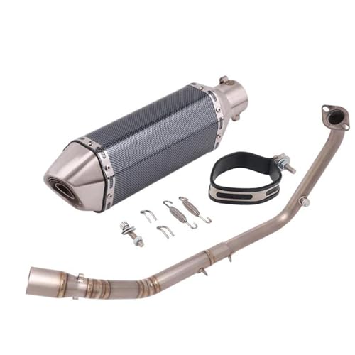 排気部 オートバイ用エキゾーストパイプ スリップオン エキゾースト フロントリンクパイプ マフラーサイレンサー付き ステンレススチール製マフラー に適合するヤマハ YZF R15 V3 2020 2021 2022(Gray)