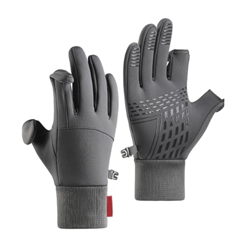 Guantes de ciclismo, guantes táctiles | Guantes antideslizantes impermeables con diseño de 2 dedos,Guantes de invierno forrados con forro polar, equipo de correr caliente para mujer y hombre