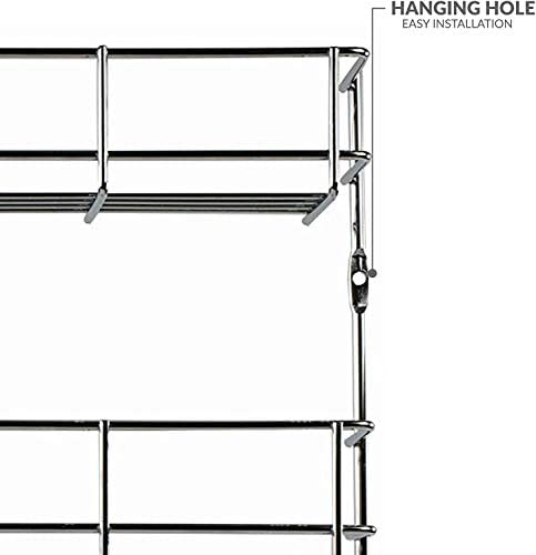 Image of andrew james 1 /2 /3 /4 /5 Spice Rack Organiser - No Assembly Needed | Chrome Hanging Spice Shelf for Inside Cupboard Door or Wall Mounted | Kitchen Organiser (3 Tier)